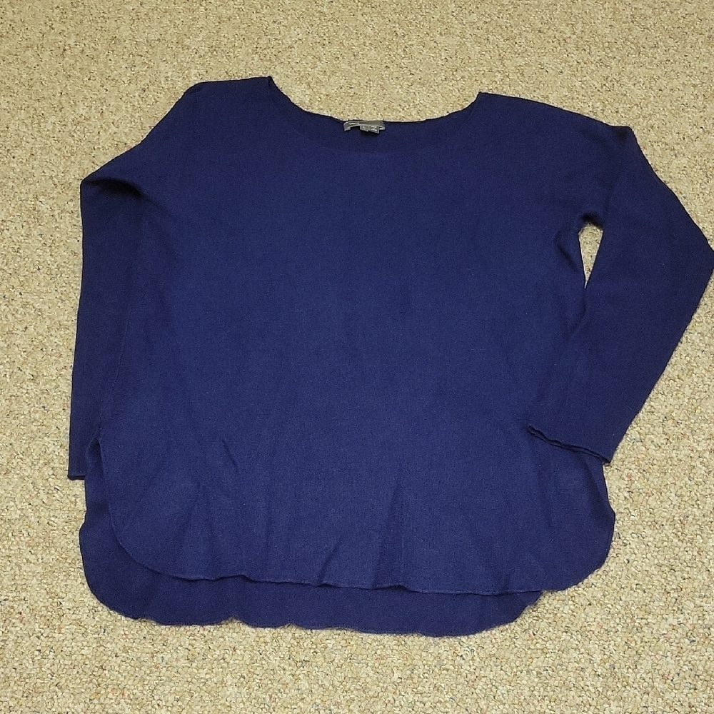 Vince Blue Long Sleeve Wool Cashmere Sweater Large quiet luxury